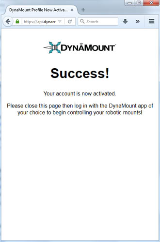 Your DynaMount Account Is Now Activated
